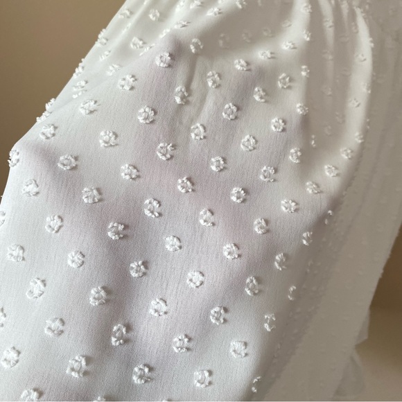 New White Babydoll Puff Sleeve Dress - Picture 4 of 4